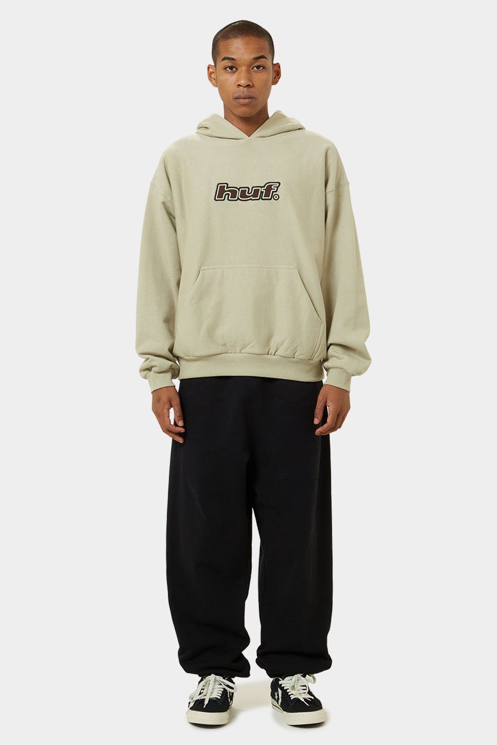 [ラスト1点 サイズXL] LOGO APPLIQUE HOODED FLEECE / クリーム