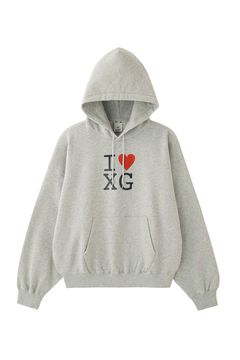 ［ラスト1点 サイズM］I LOVE XG LOGO SWEAT HOODIE / アッシュ