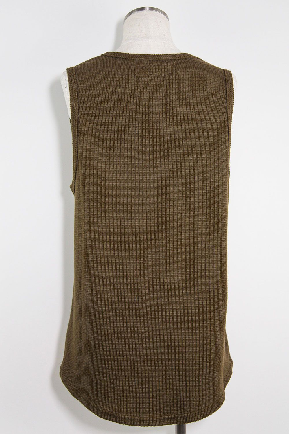[ラスト1点 サイズ3] ミドル丈ワッフルタンクトップ / Middle Length Tank Top / オリーブ / ag-10096-1