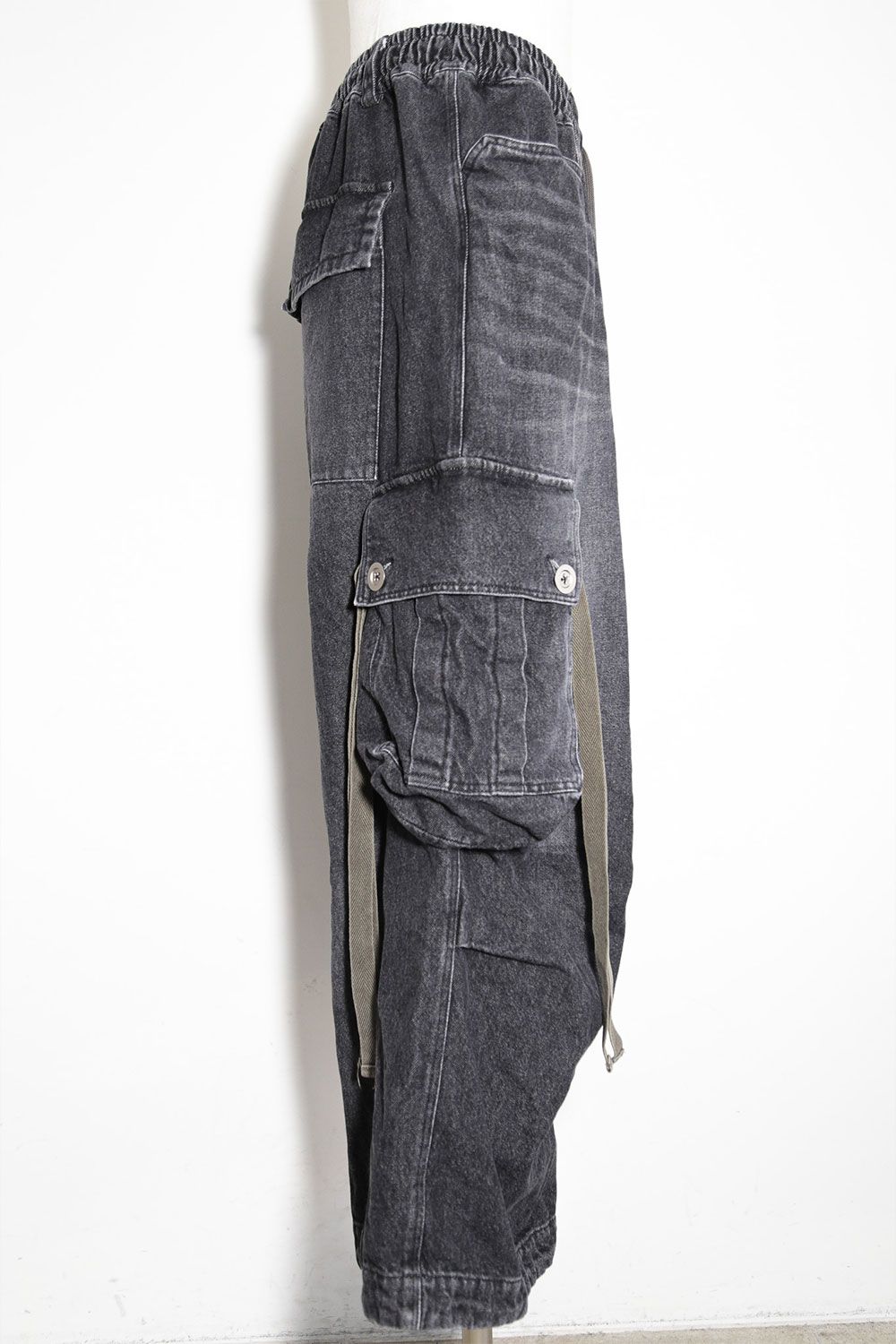 スーパーワイドデニム / Denim Wide Pants / ダメージブラック / ag-8062-1