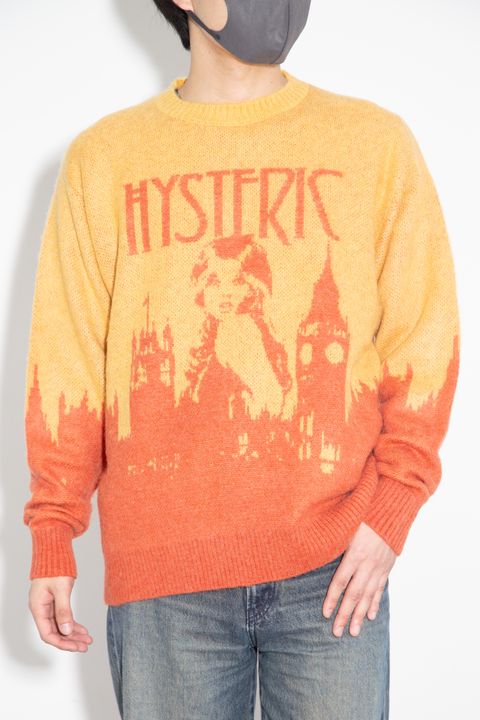 LONDON CALLINGジャカード セーター / オレンジ