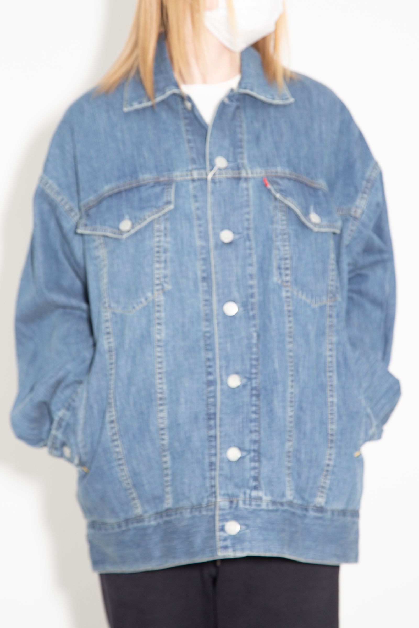 LEVITATED GIRL刺繍 オーバーデニムジャケット / ライトインディゴ