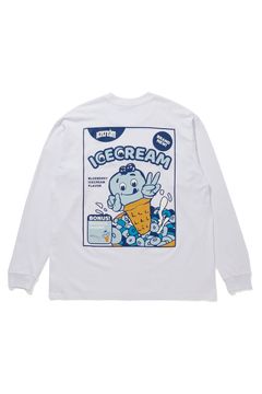 【ICECREAM】COTTON L/S T-SHIRT_ICECREAM PACKAGE#2 / ホワイト