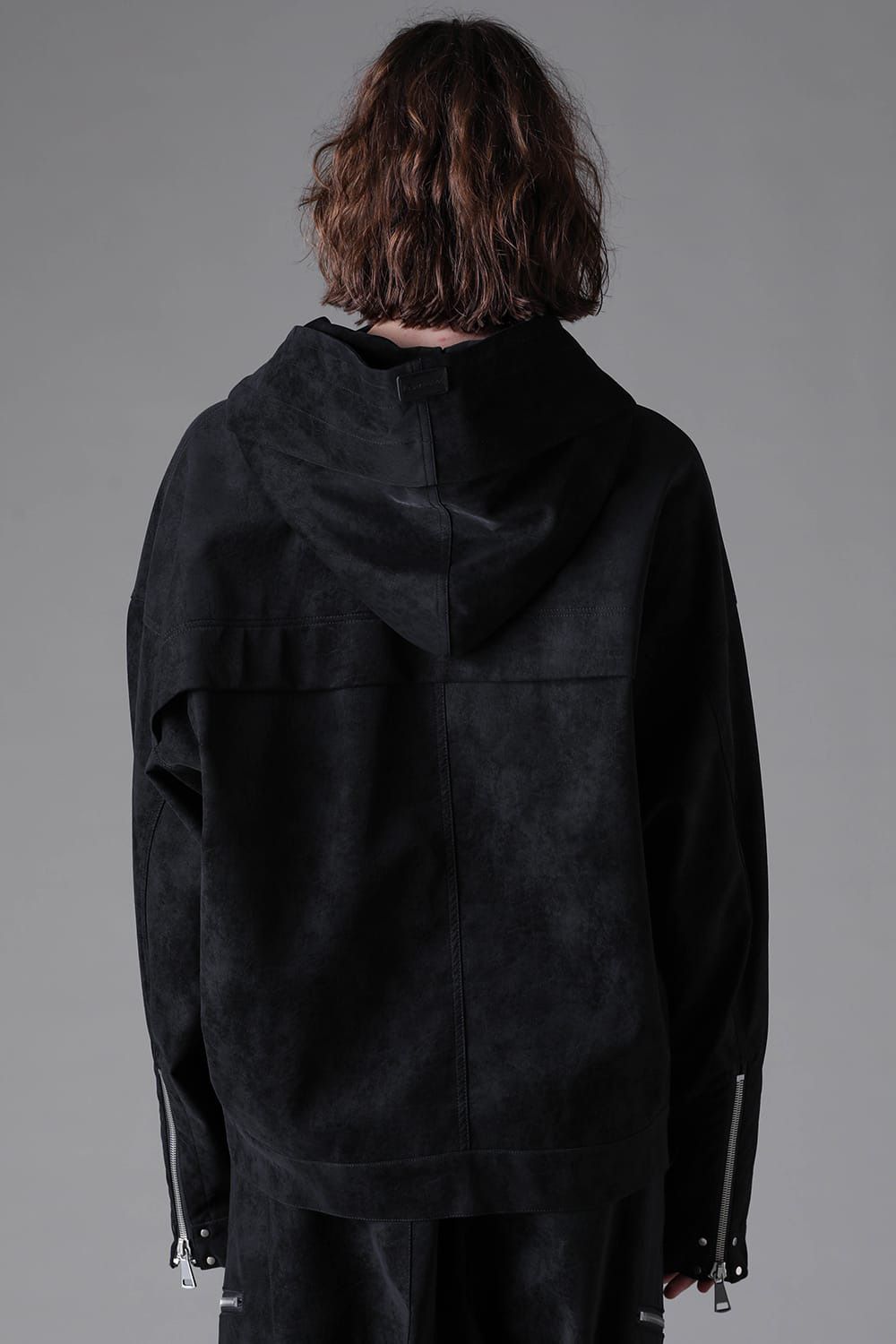 Vegan Leather Hoodie Blouson