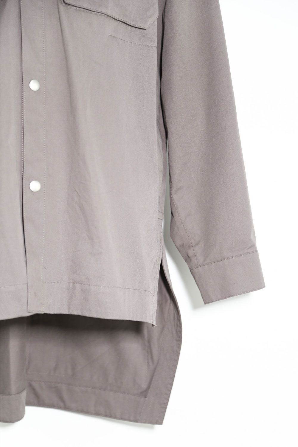 [ラスト1点 サイズ3] バックロングコクーンシャツ / Back Long Shirts Long Sleeve / グレー / ag-7006