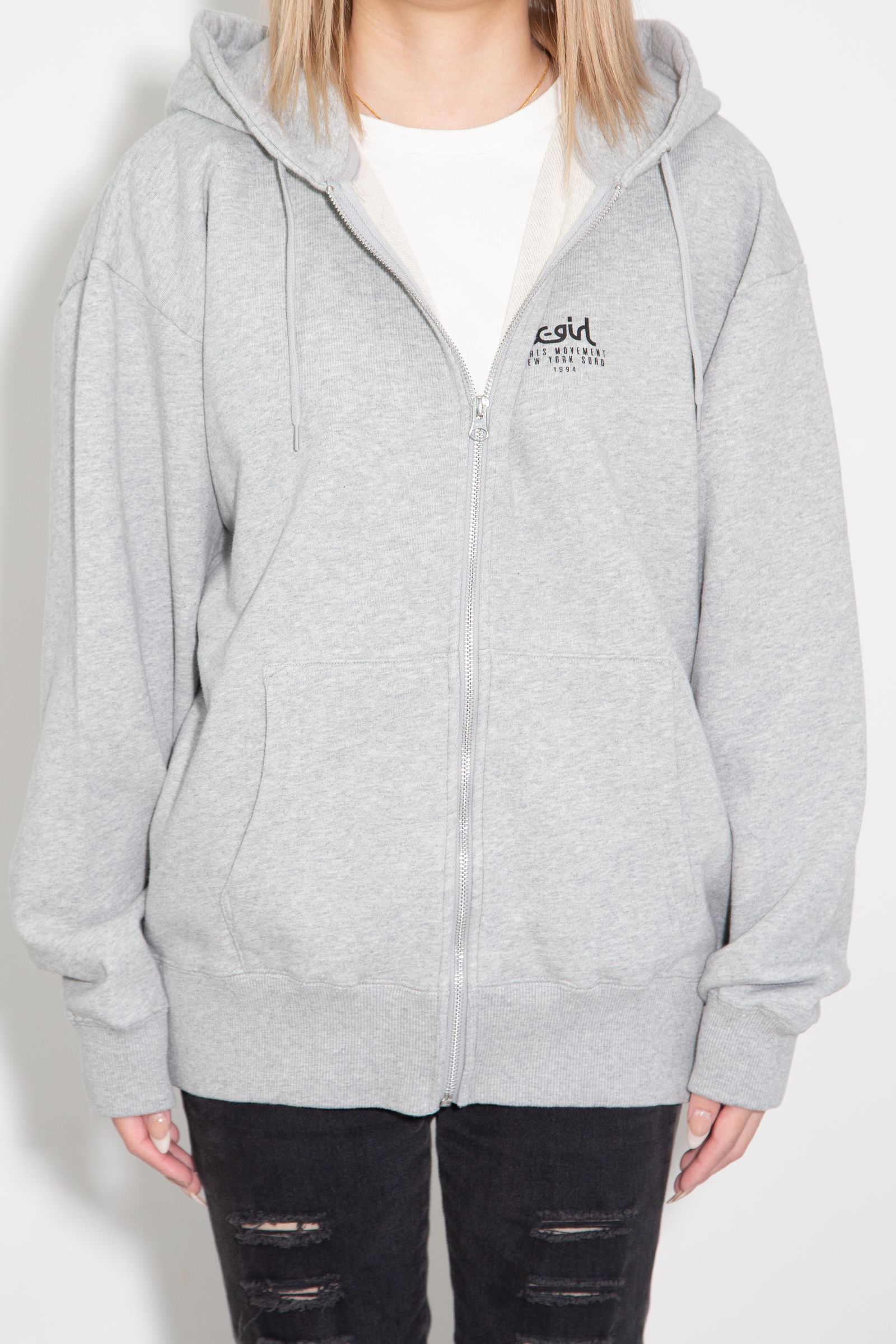 ［ラスト1点 サイズM］COLLAGE CAMO FACE ZIP UP SWEAT HOODIE / アッシュ