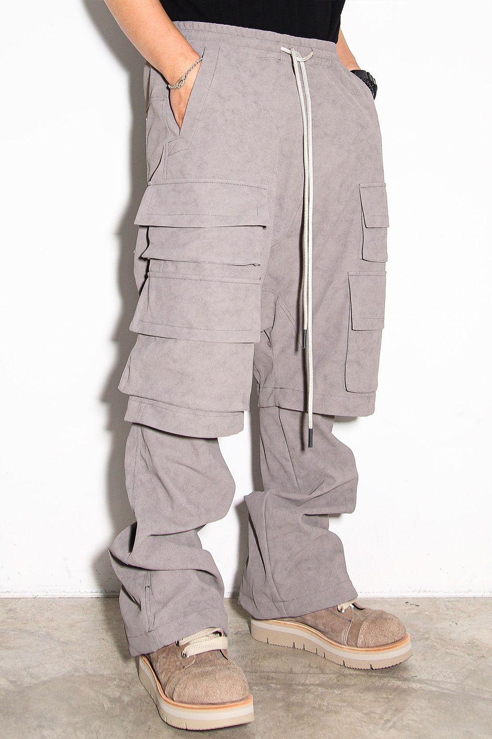 レイヤードブーツカットパンツ / LAYEDER BOOTS CUT / グレー / ag-12009