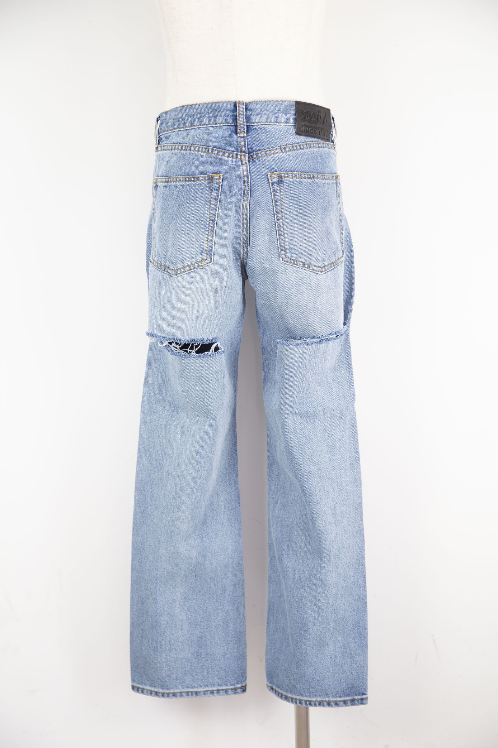 X-girl - BACK SLIT DENIM PANTS / ライトインディゴ | Tempt