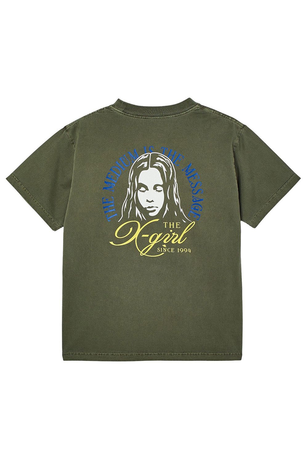 ［ラスト1点 サイズM］FADED TRI-COLOR FACE S/S TEE / オリーブ