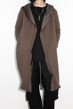 ［ラスト1点 サイズ3］LONG CARDIGAN 223-304 / シボ加工ロングカーディガン / ベージュ