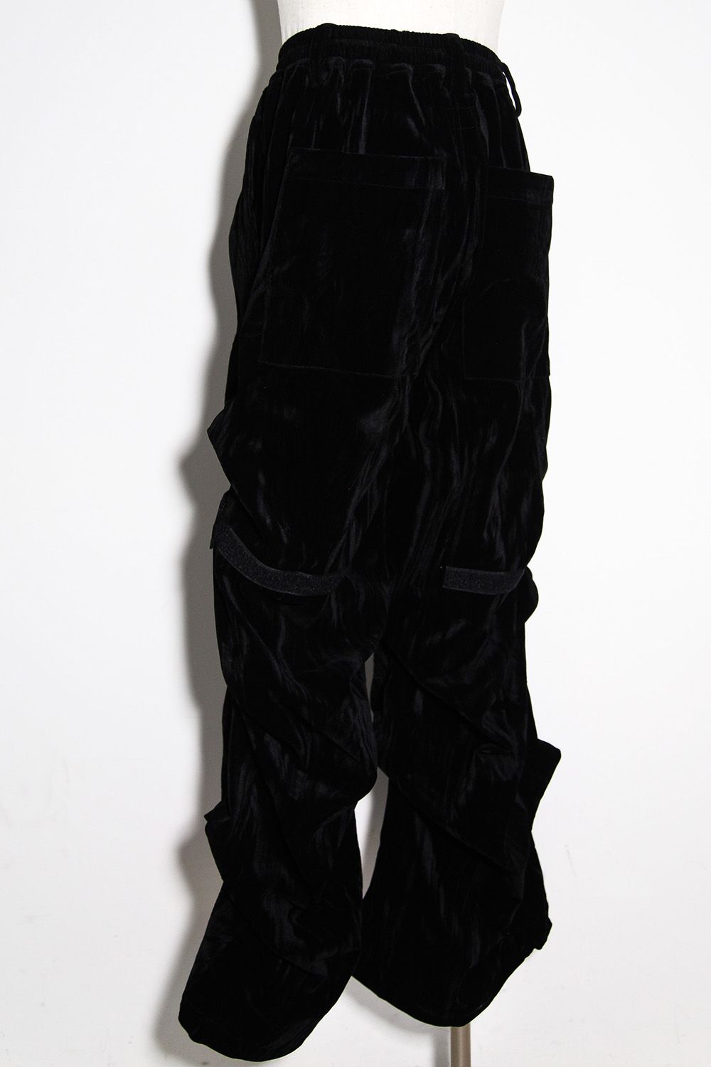 ベロアタックワイドパンツ / TUCK WIDE PANTS / ブラック / ag-12035-1