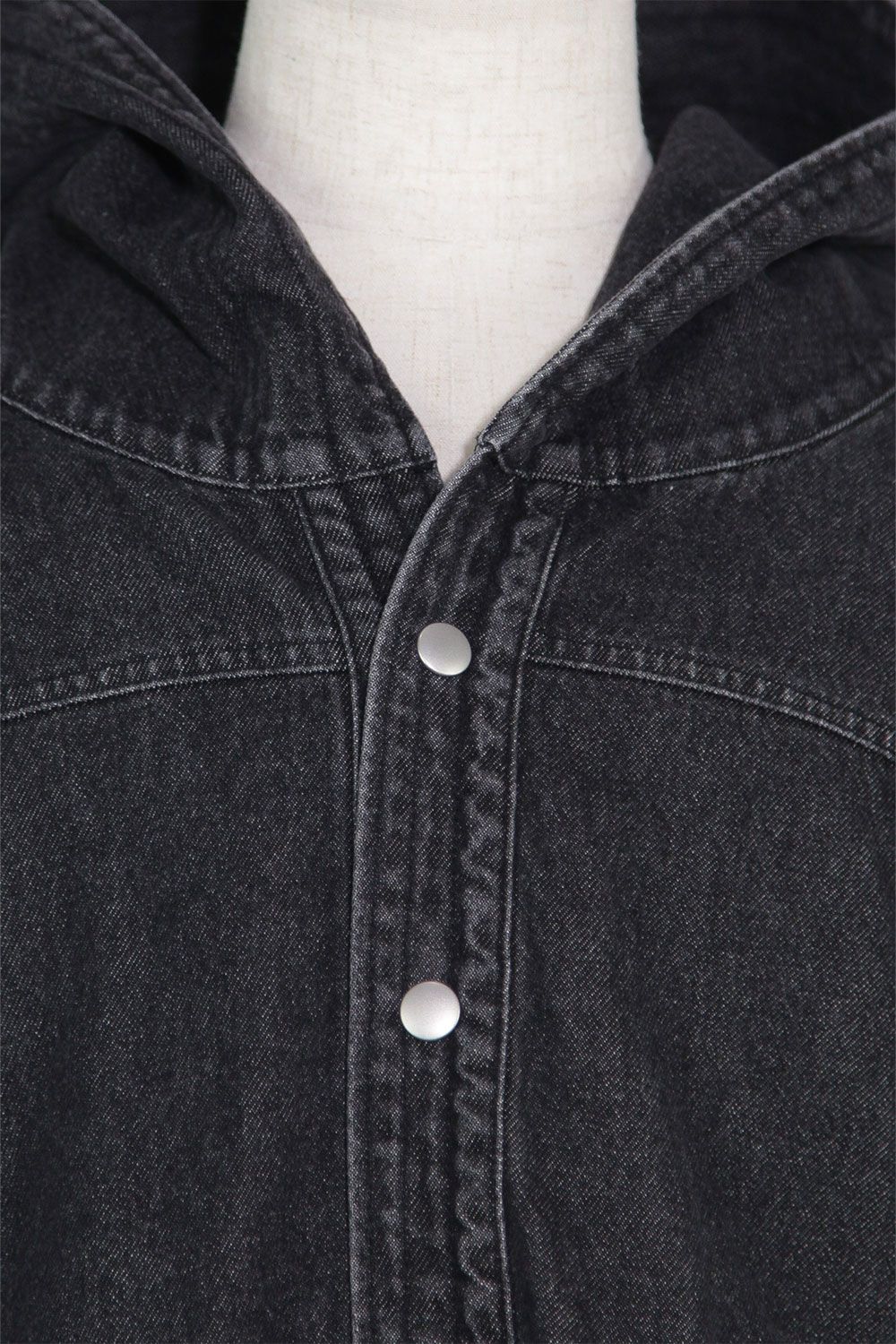 ヴィンテージデニムブルゾン / VintageDenim Hoodie Blouson / ブラック / ag-8030