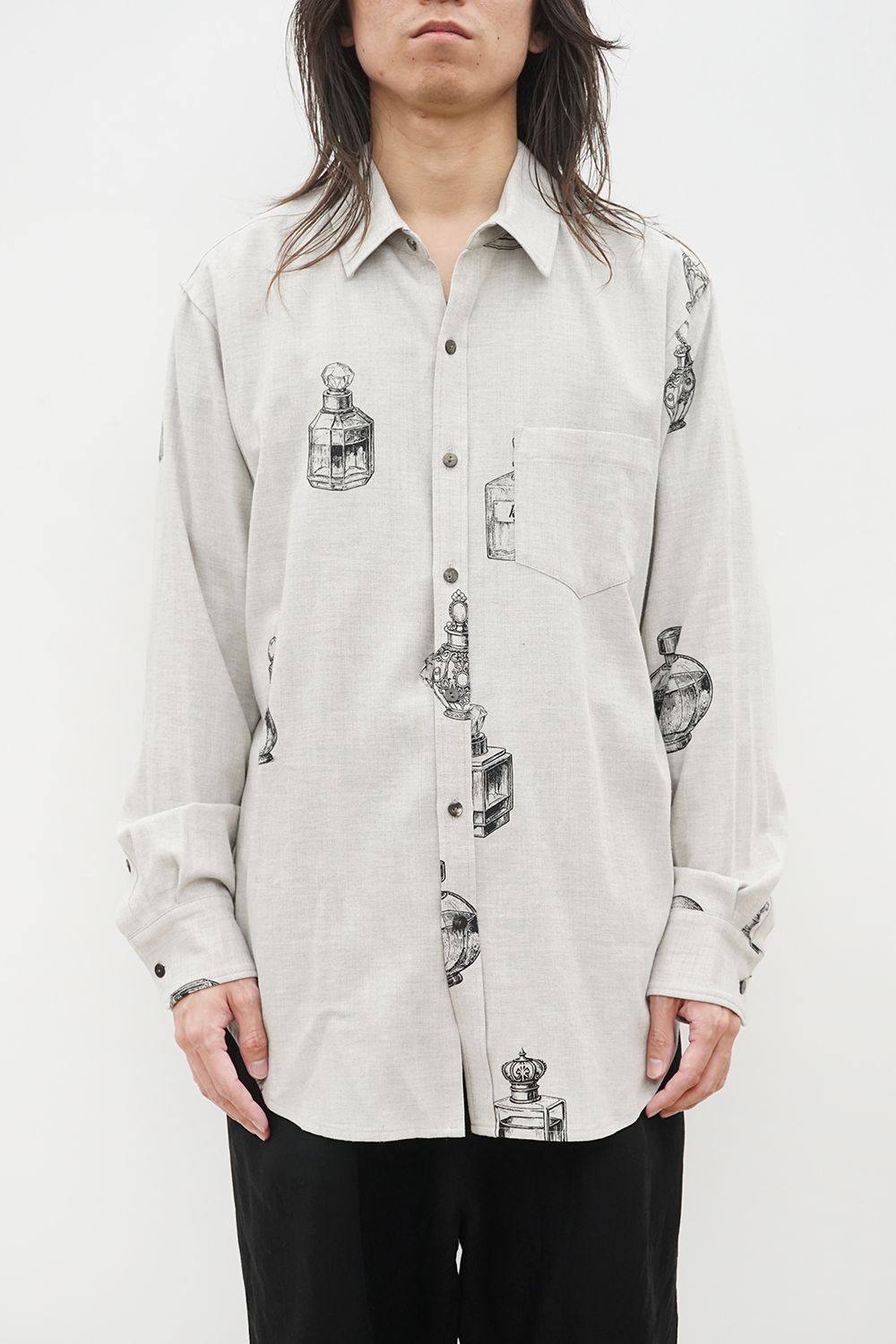 Perfume-Print Dress Shirt
