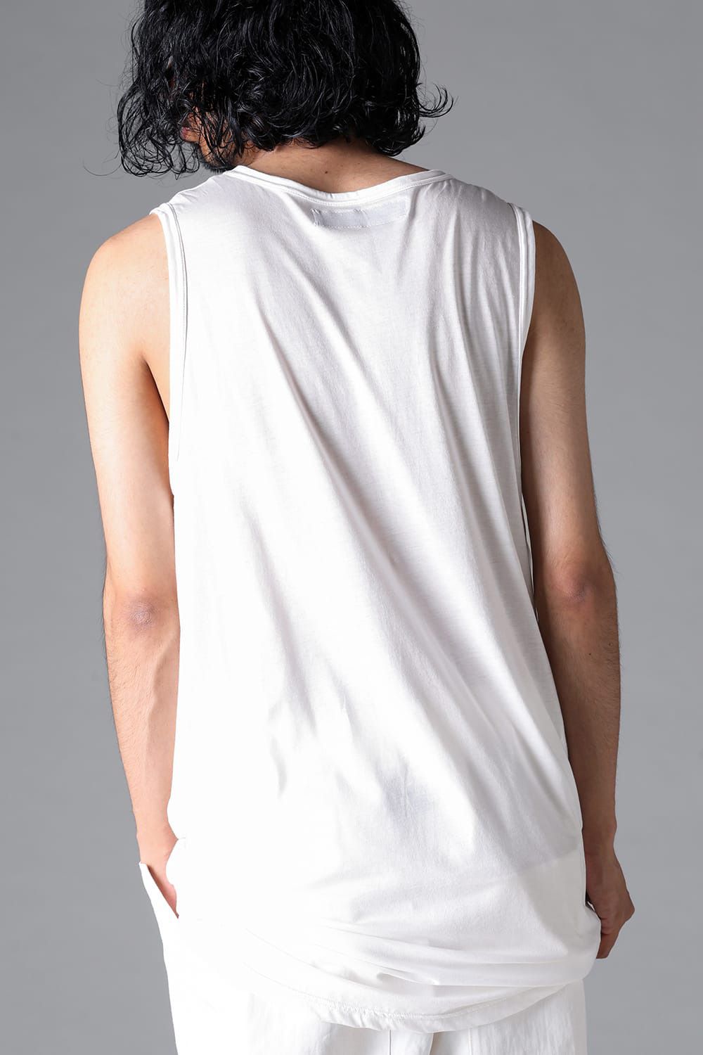 ロングタンクトップ / LONG TANK TOP / ブラック / ag-6083-3