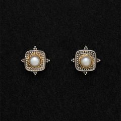 Cyclades Small Stud Square Earrings（Pearl） / GA004