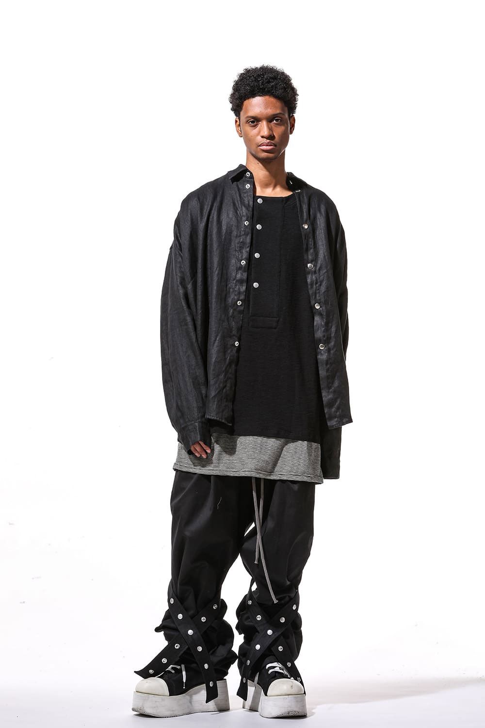 ベルトパーツワイドパンツ / Belt Parts Long Pants / ブラック