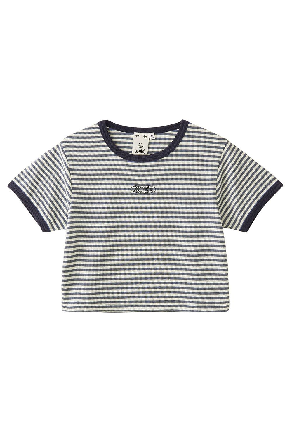 X-girl - OUTLINE OVAL LOGO S/S TOP / ブラック | Tempt