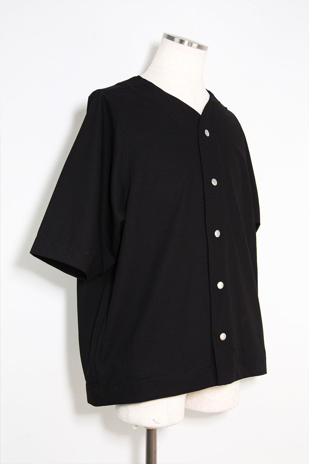 サマーウールベースボールシャツ / Summer Wool Baseball Shirts / ブラック / ag-11017-2