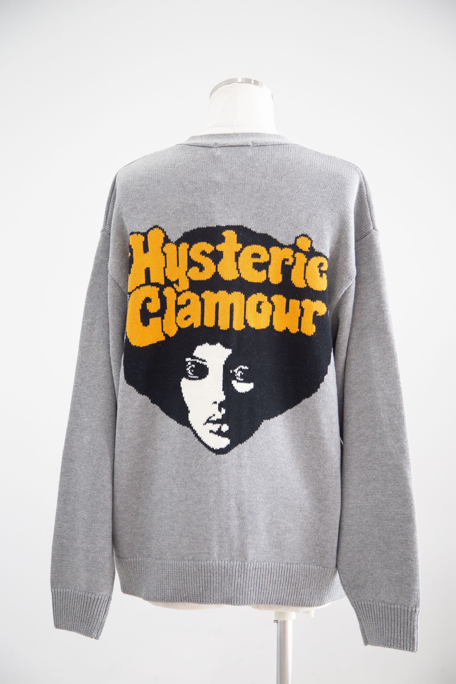 HYSTERIC GLAMOUR - AFRO GIRL編込 カーディガン / トップグレー | Tempt