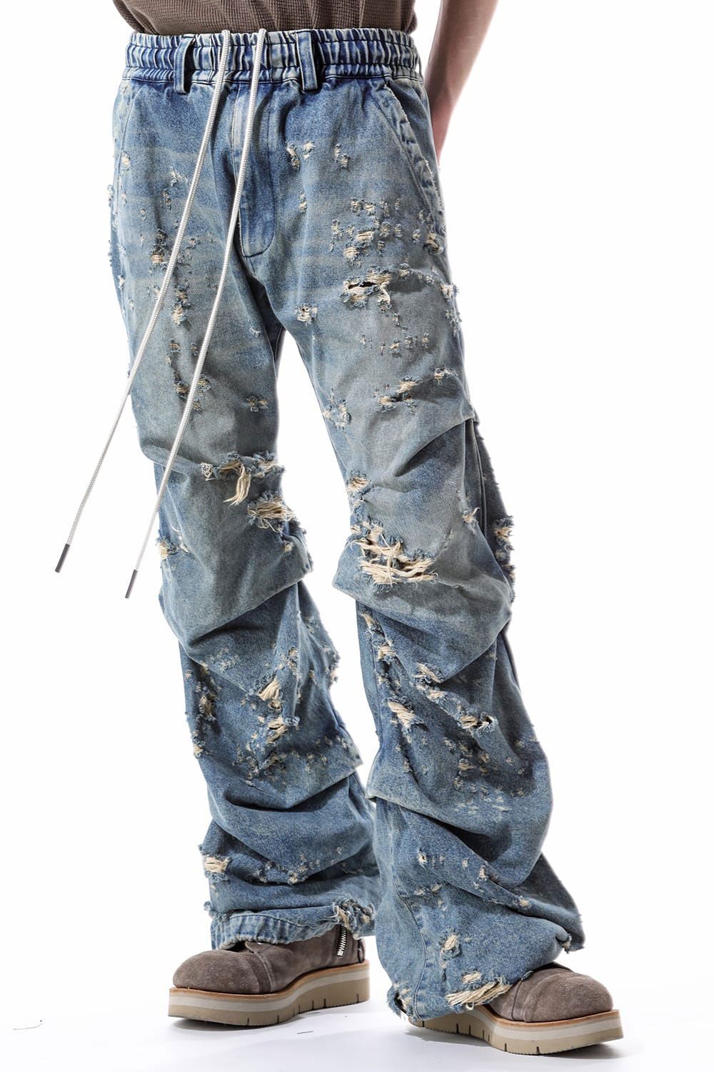 Denim Tuck Slim Baggy Pants / インディゴ