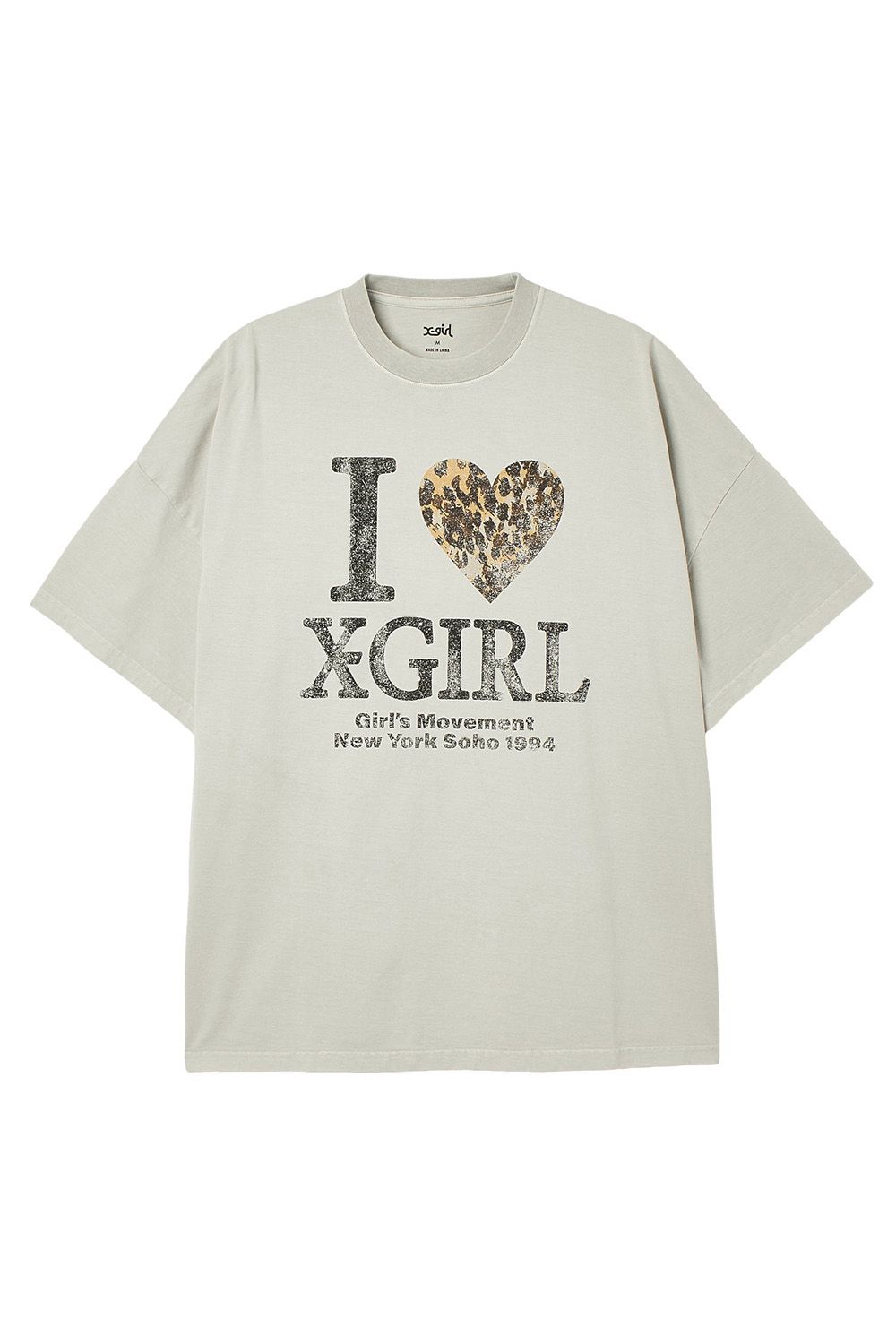 FADED I LOVE X-GIRL S/S BIG TEE DRESS / ライトグレー