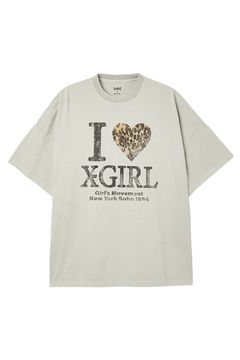 FADED I LOVE X-GIRL S/S BIG TEE DRESS / ライトグレー