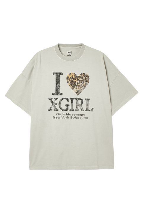 FADED I LOVE X-GIRL S/S BIG TEE DRESS / ライトグレー