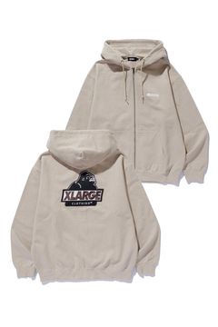 SLANTED OG ZIP HOODED SWEATSHIRT / ベージュ