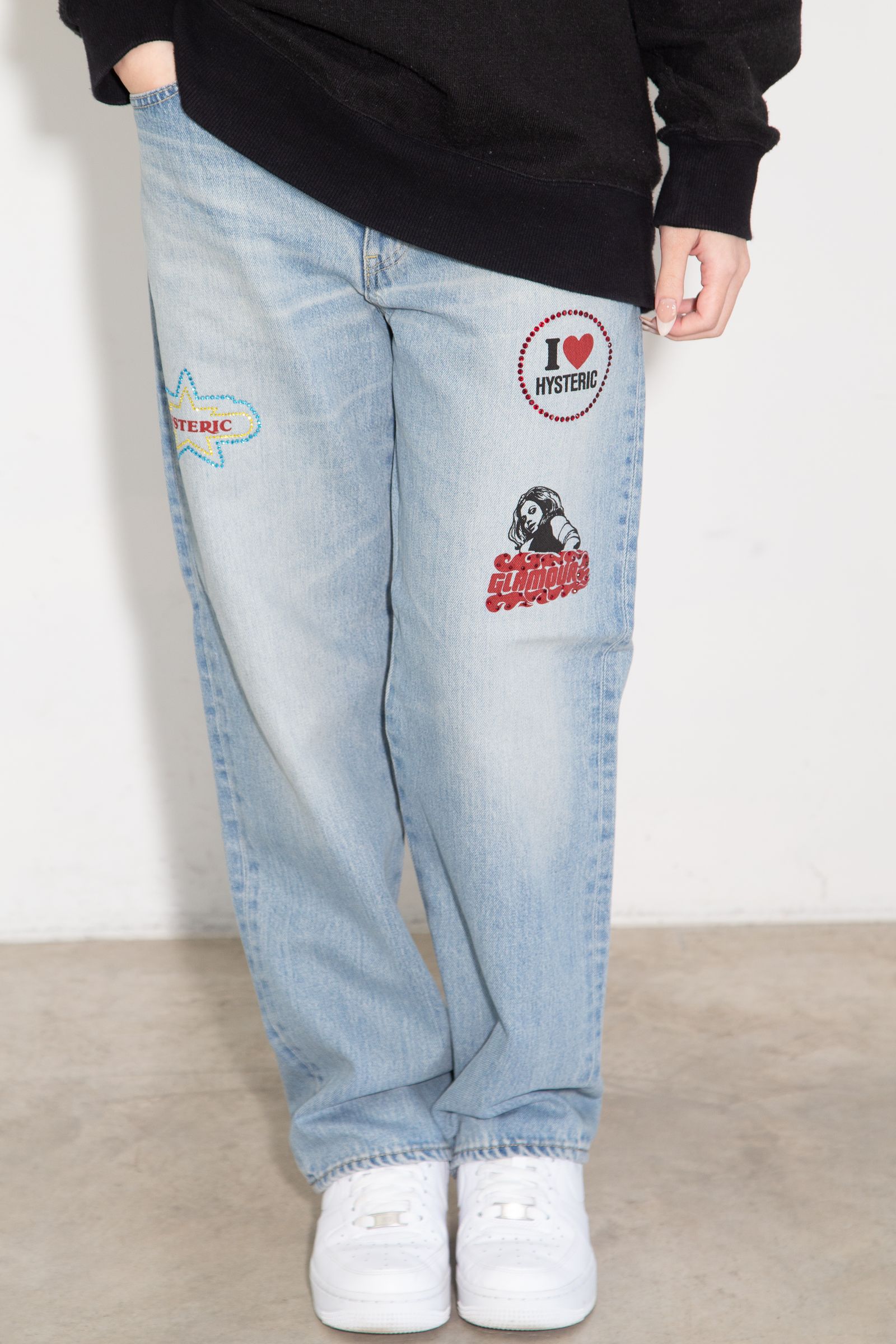 HYS LOGO ストレートデニムパンツ / ライトインディゴ