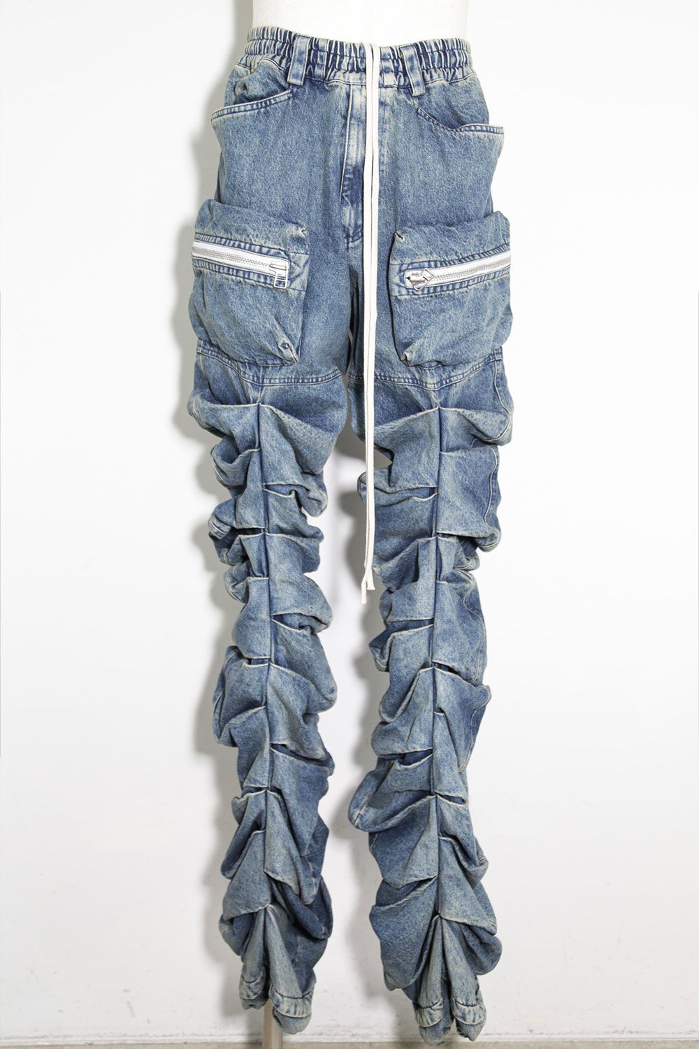 デニム"モンスタータック"フレアバギーパンツ / Denim Tuck Flare Baggy Pants / インディゴ / ag-10031-1