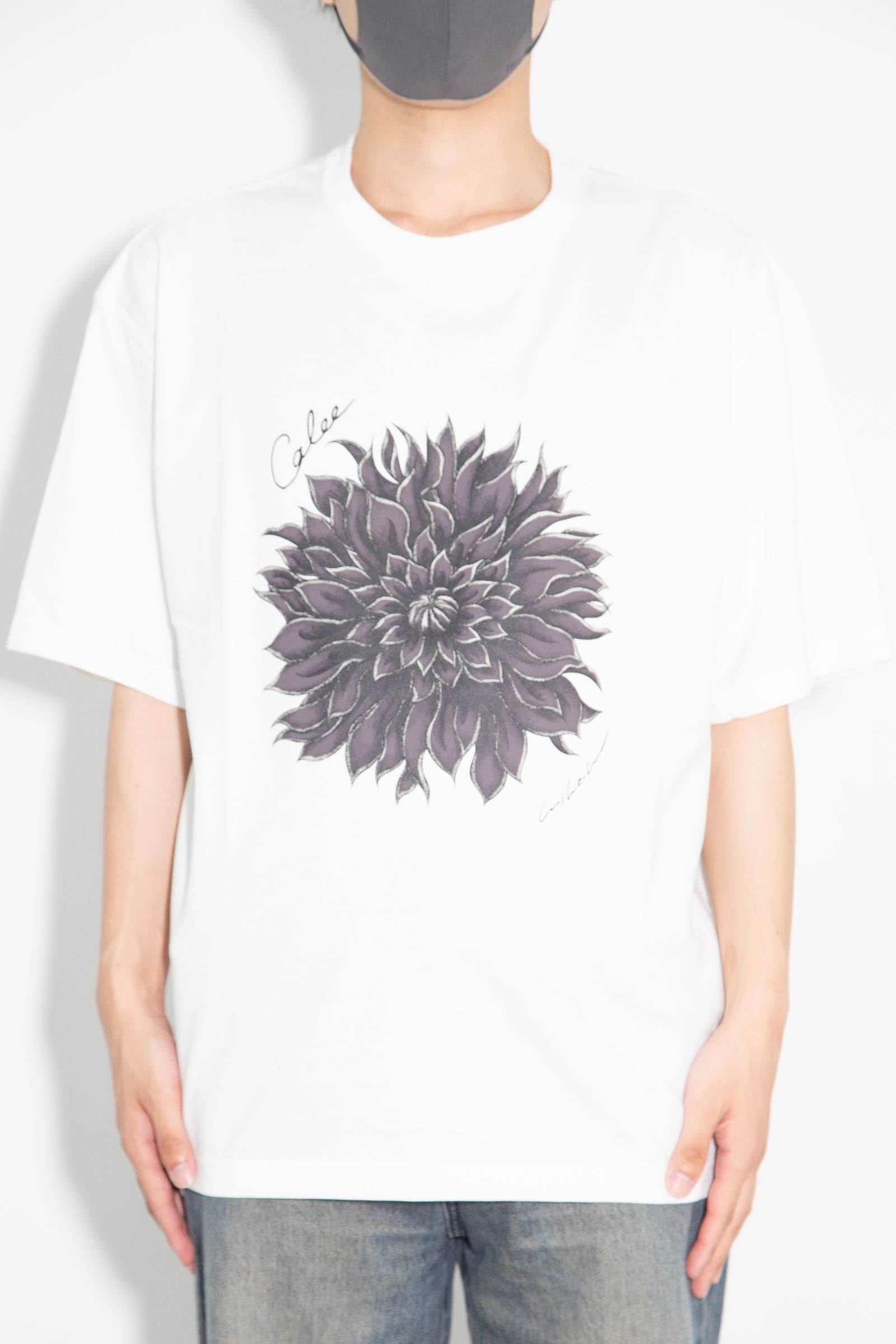 DAHLIA ART TEE ＜MIHO MURAKAMI DESIGN＞ / ホワイトブラック