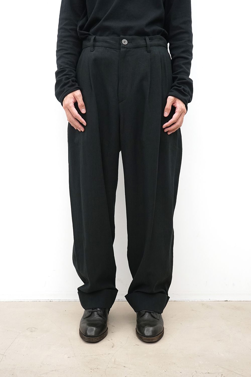 Three-Tuck Double-Hem Pants