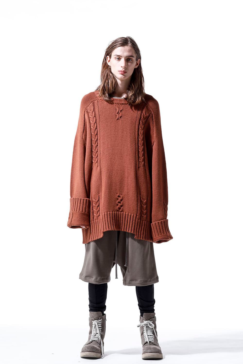 ローゲージニットプルオーバー / Low Gauge Knit Pullover / ブラウン