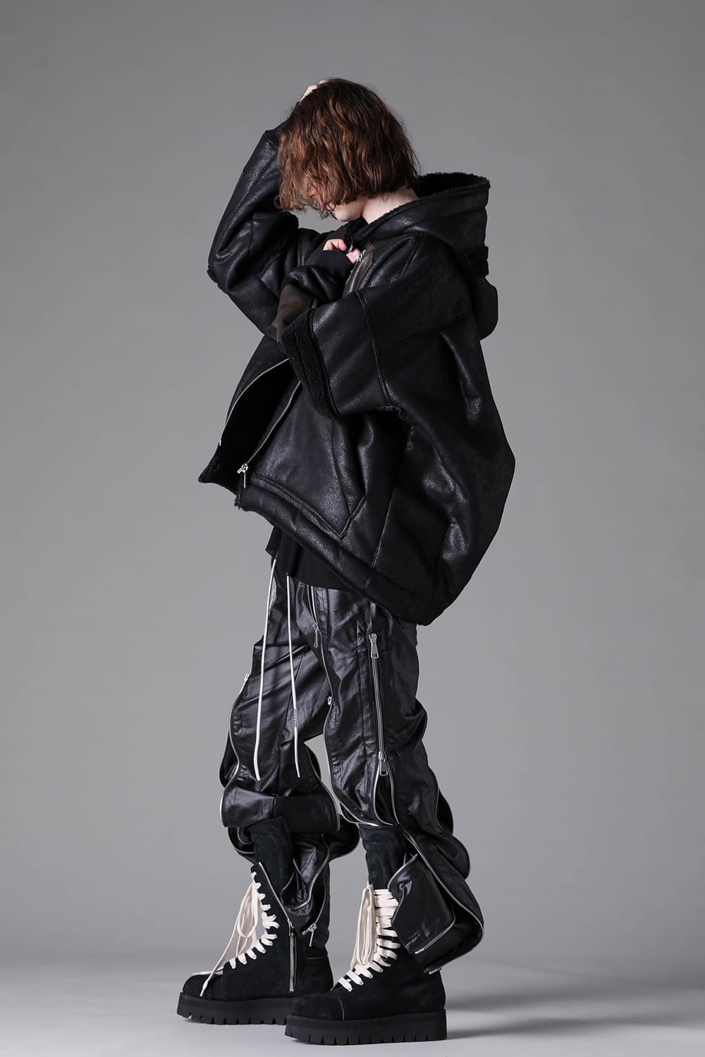 Faux Shearling Hoodie Blouson