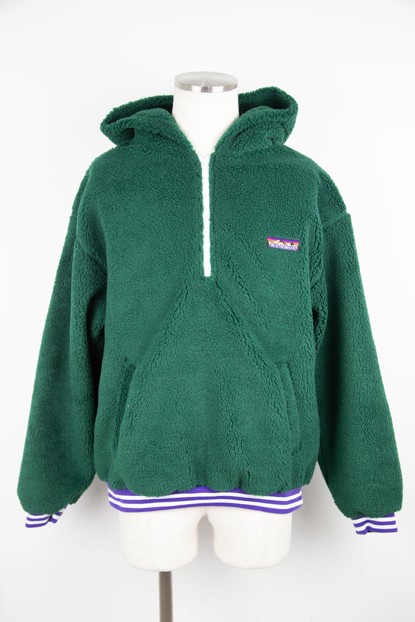 XLARGE - HALF ZIP BOA HOODIE / グリーン | Tempt