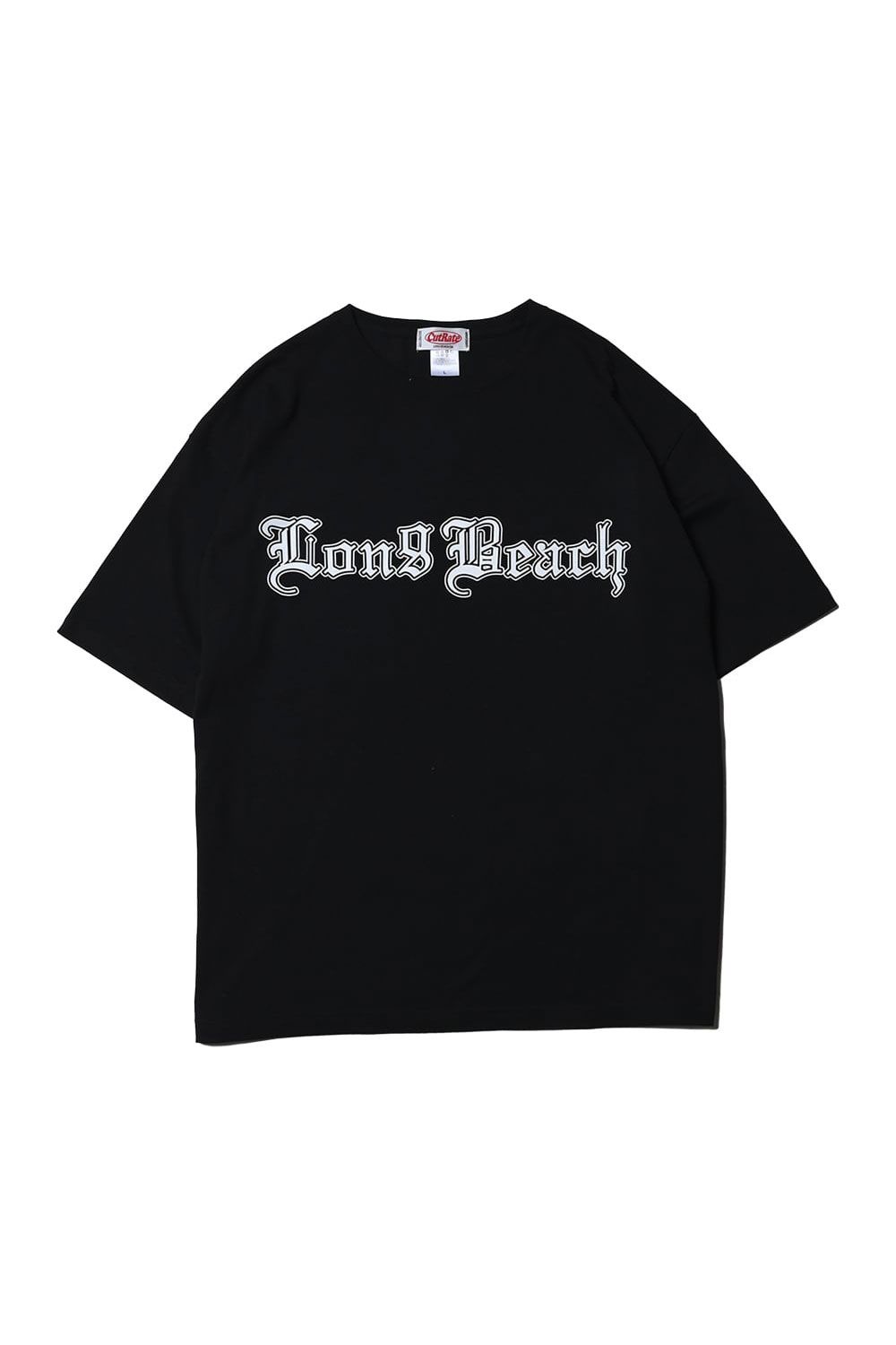 LONG BEACH CA LOGO DROP SHOULDER S/S -T-SHIRT / ブラック