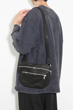 [2026年2月〜3月入荷予定] DOUBLE SHOULDER GARMENT-DYED BELT BAG / ブラック