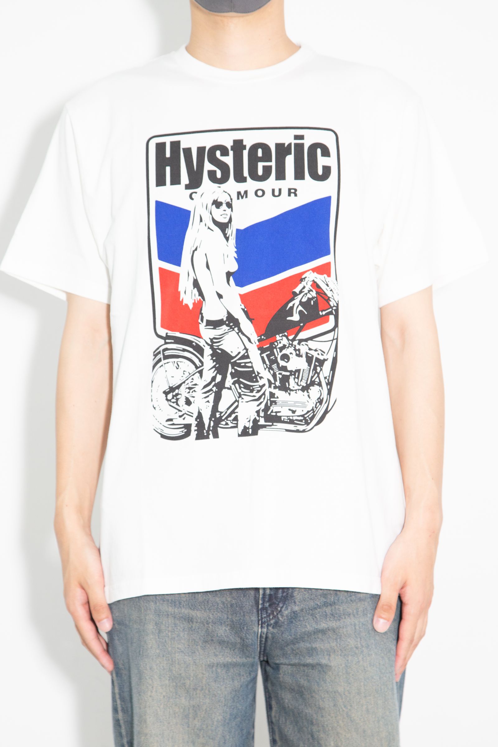[ラスト1点 サイズXL] MOTORCYCLE GIRL Tシャツ / ホワイト