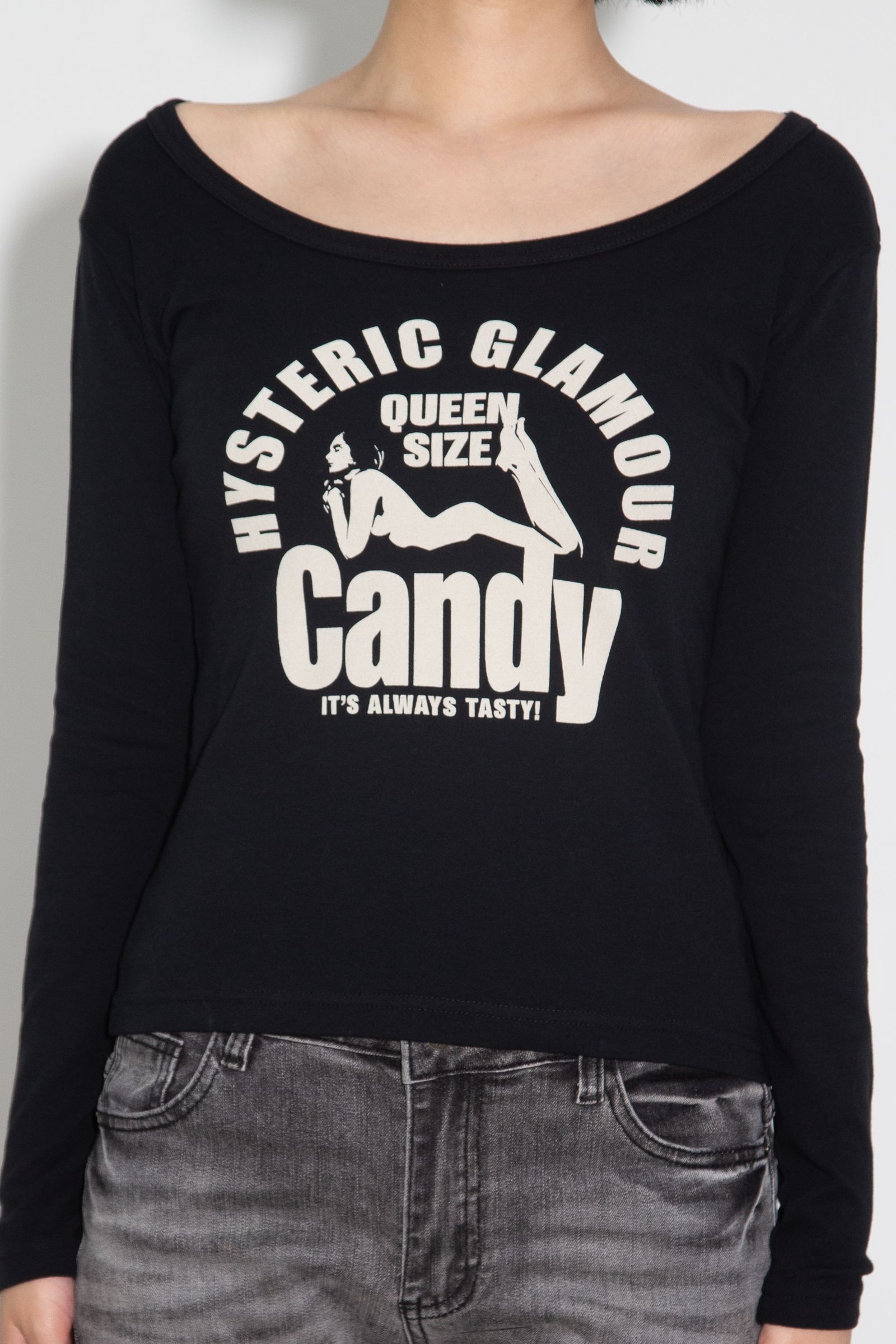 QUEEN SIZE CANDY チビTシャツ / ブラック