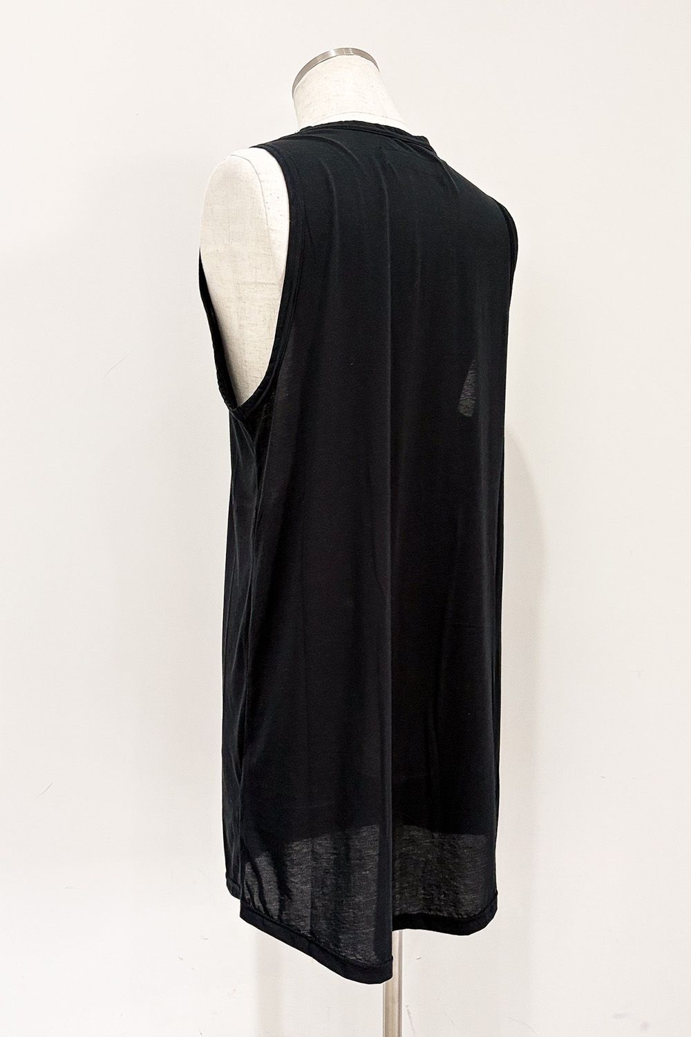 ロングタンクトップ / LONG TANK TOP / ブラック / ag-6083-3