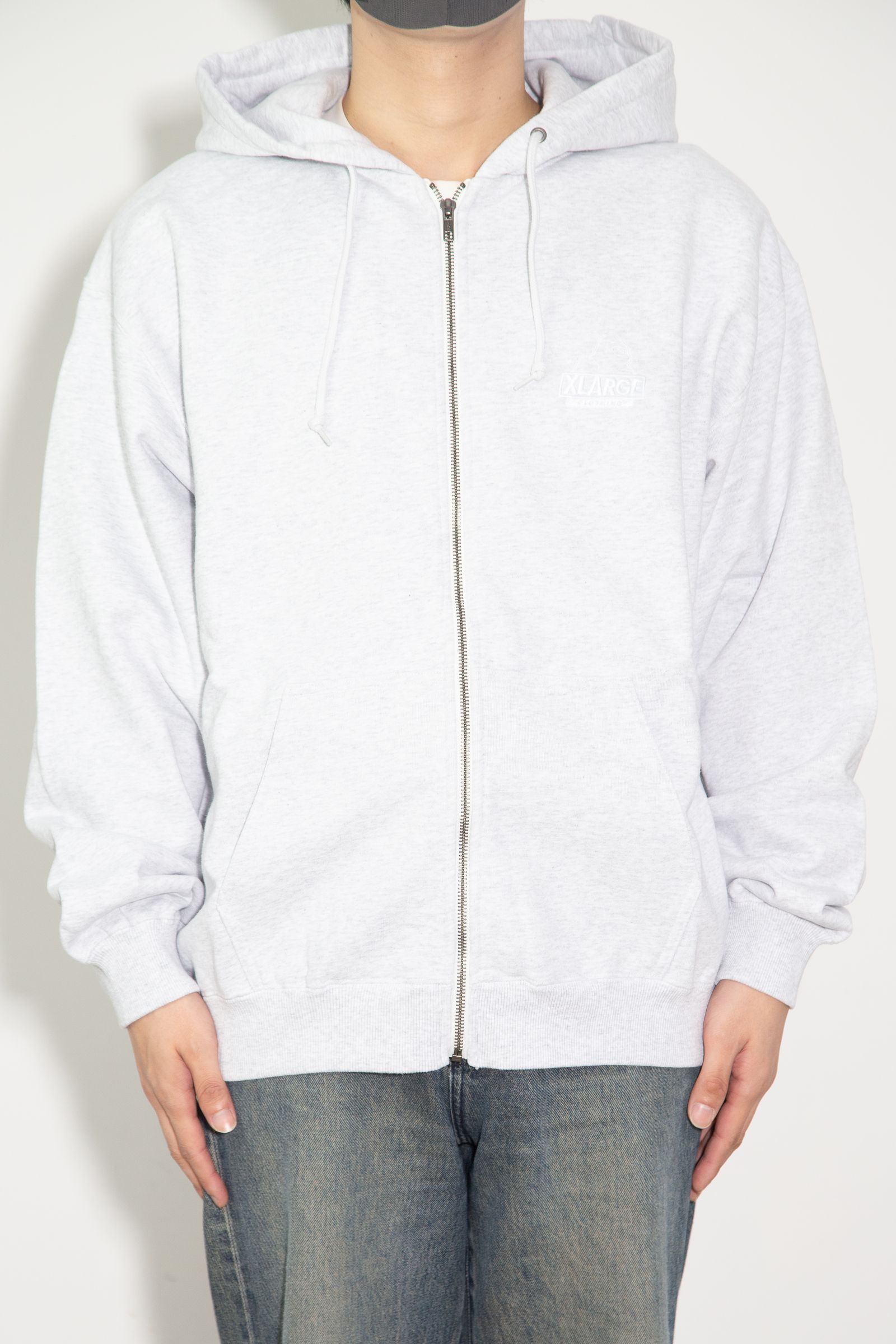 BACKSIDE OG ZIP UP HOODED SWEATSHIRT / アッシュ