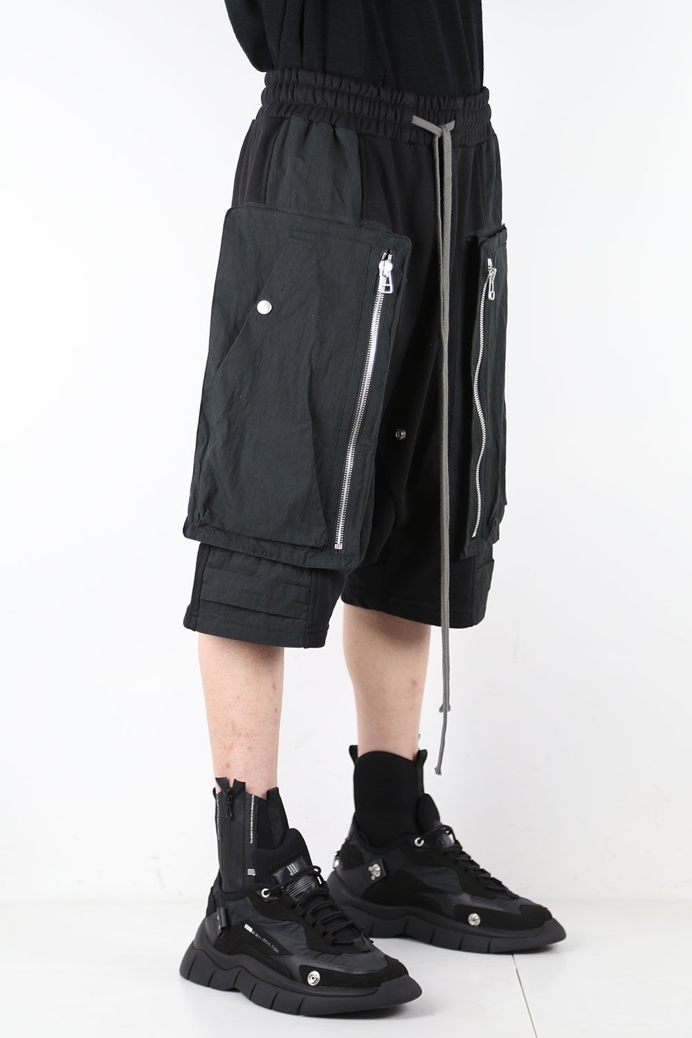 ミリタリーサルエルショーツ / MILITARY SAROUEL SHORTS / ブラック