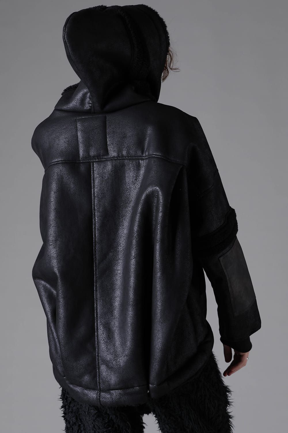 Faux Shearling Hoodie Blouson