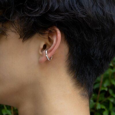 Crockery Hoop Earcuff - M - SILVER