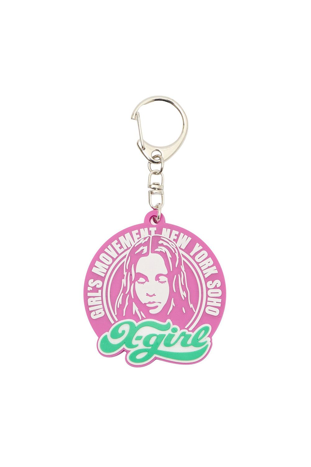 CHEERFUL LOGO AND FACE RUBBER KEY CHARM -
