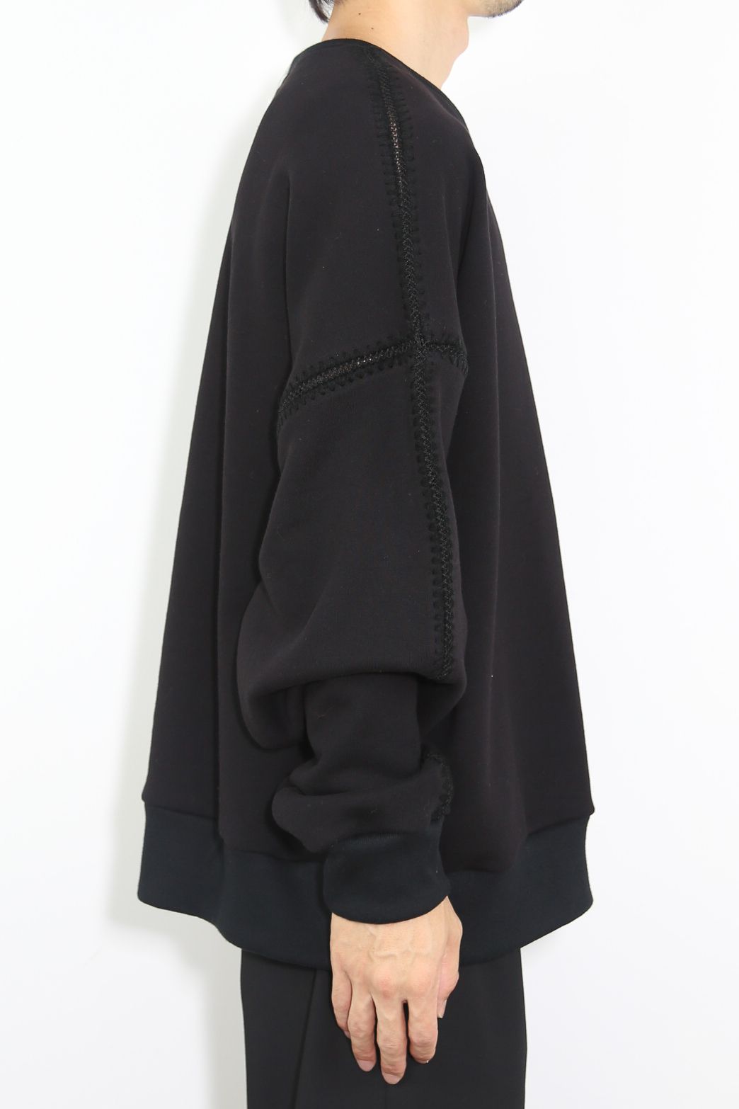 SHELL STITCH SWEAT / ブラック
