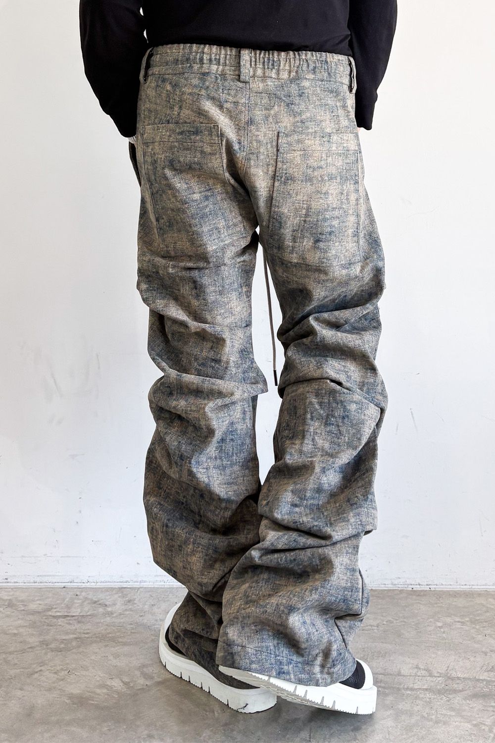 [ラスト1点 サイズ2] BLENDED SHADES DENIM TUCK BOOTS CUT PT / スチールブルー