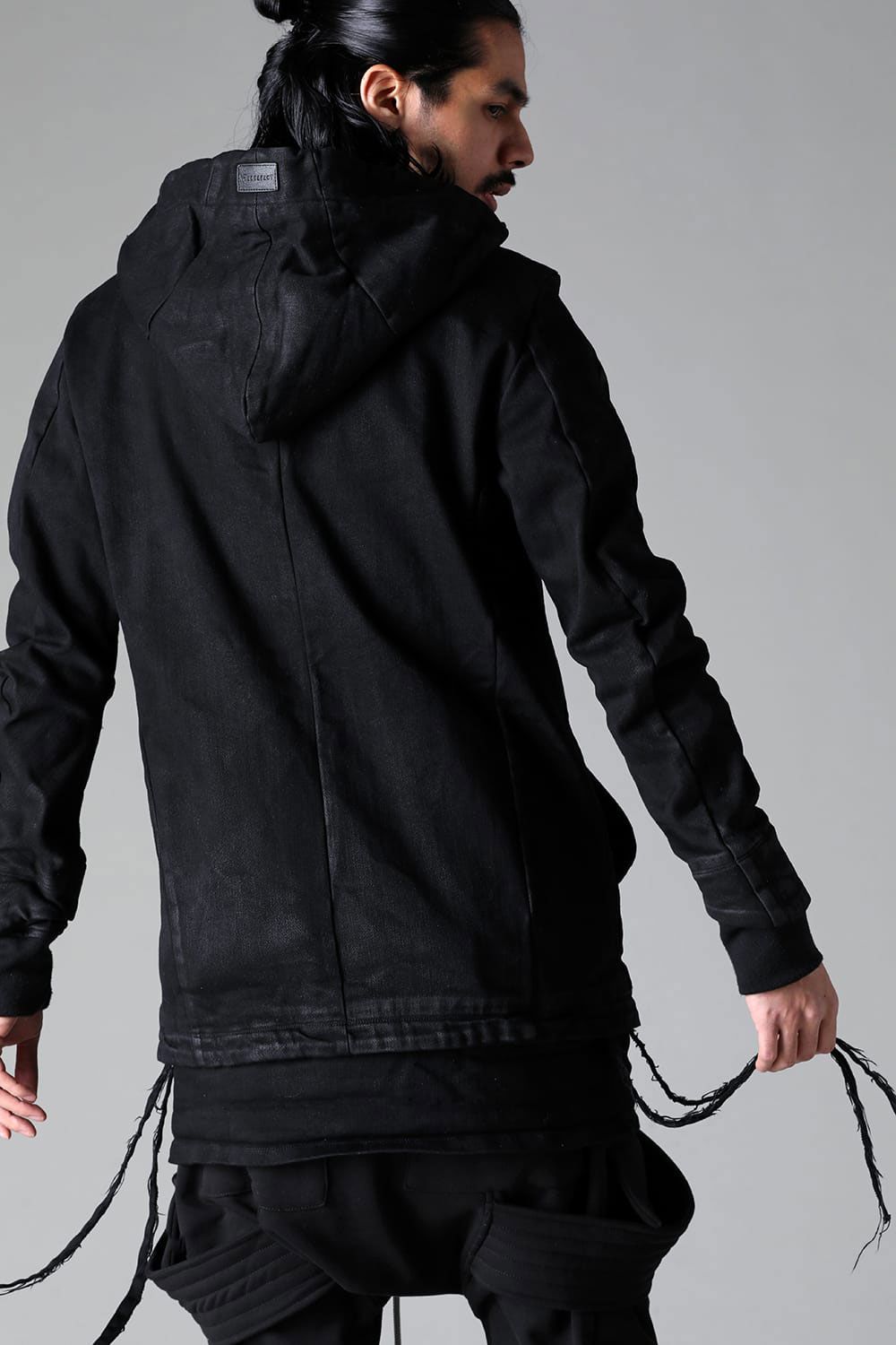 【コーティングあり】デニムフーディージャケット / COATED HOODIE DENIM JKT / ブラック / ag-12040-1