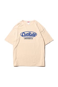 CUTRATE LOGO DROP SHOULDER S/S T-SHIRT / ベージュ