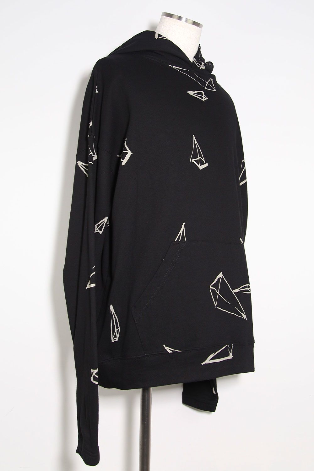 総柄プリントパーカー / Print Sweat Hoodie / ブラック / ag-7016